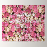 Lofaris Pink and Red Floral Wall Wedding Bridal Shower Backdrop